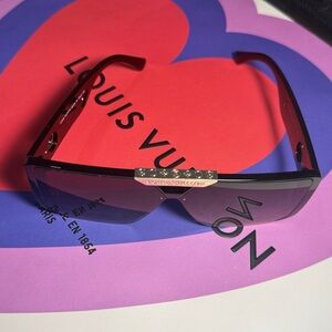 Louis Vuitton Black Sunglasses with Silver Accents